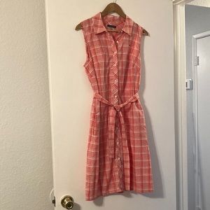 Tommy Hilfiger size 6 collared shirtdress, pink and red